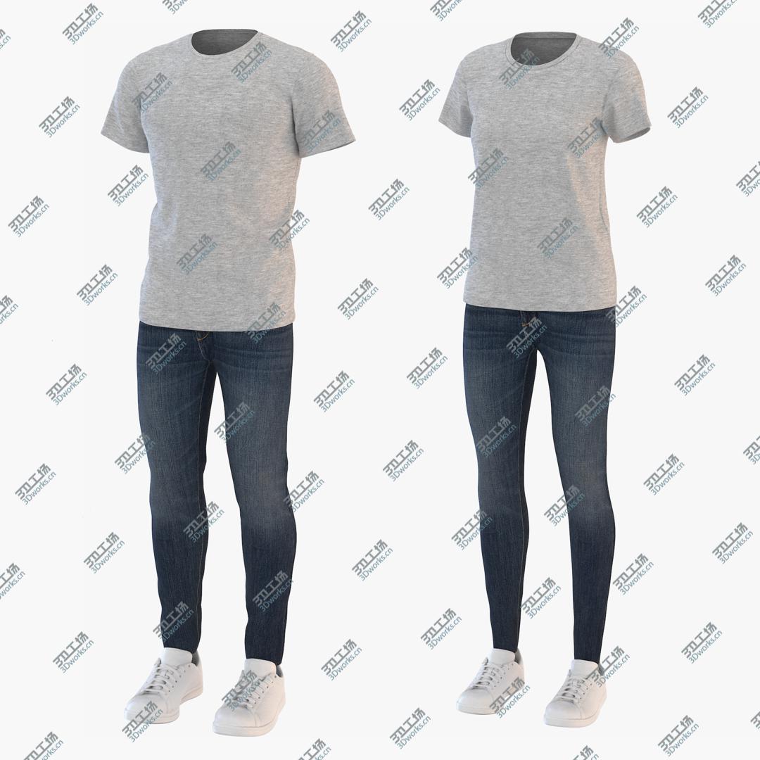 images/goods_img/202104093/3D Men And Women T-Shirt Jeans and Sneakers (2) model/1.jpg